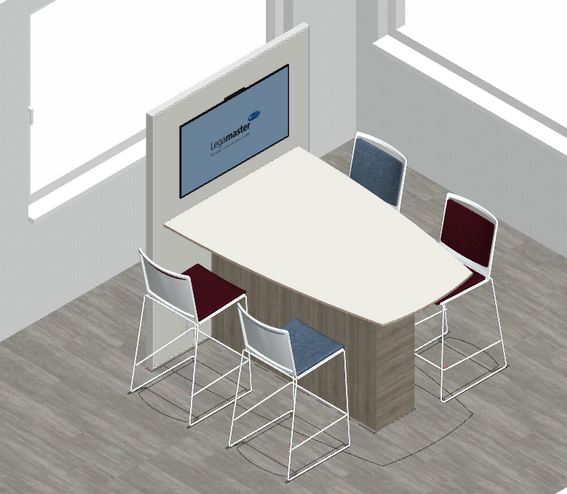 kommunikations-point mit 4 Barhockern